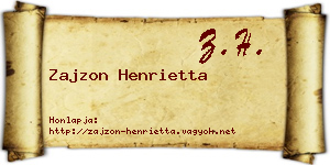 Zajzon Henrietta névjegykártya