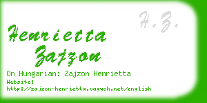henrietta zajzon business card